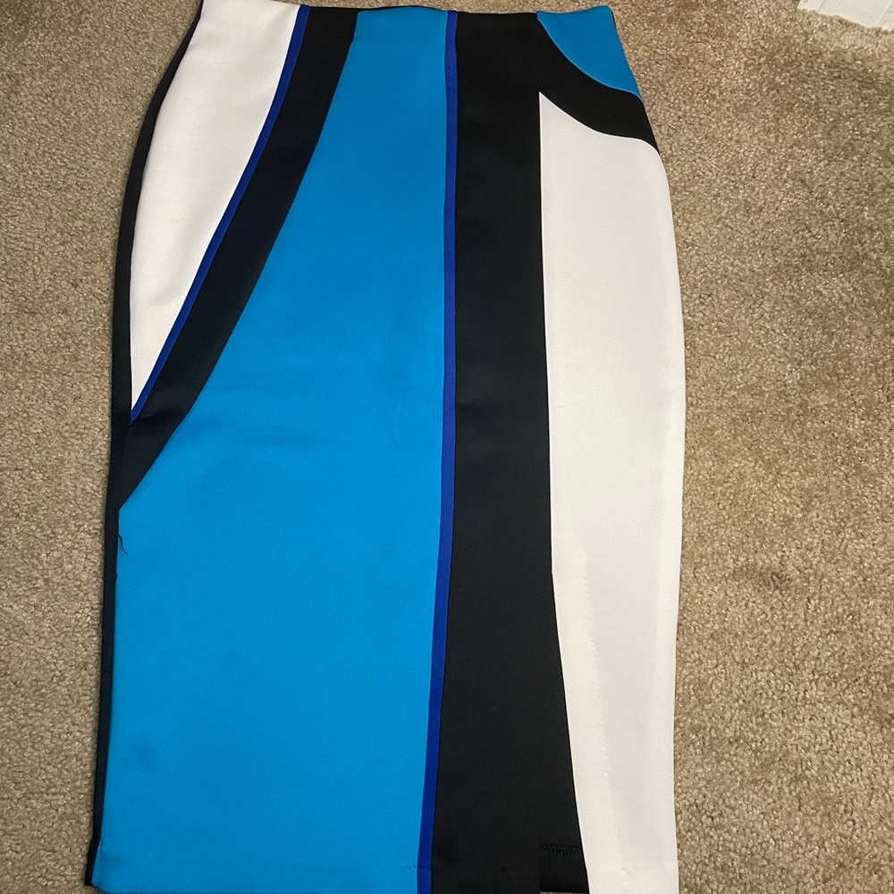 Color-Block Pencil Skirt